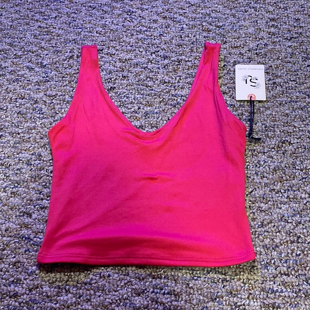 Sincerely Jules hot pink tank top